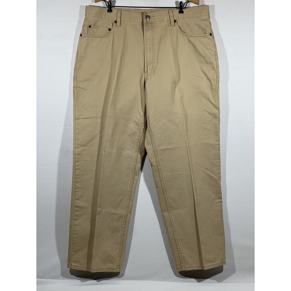 LL Bean 1912 Cotton Pants Mens 38x30 Khaki Beige Heritage Gorpcore Vibe